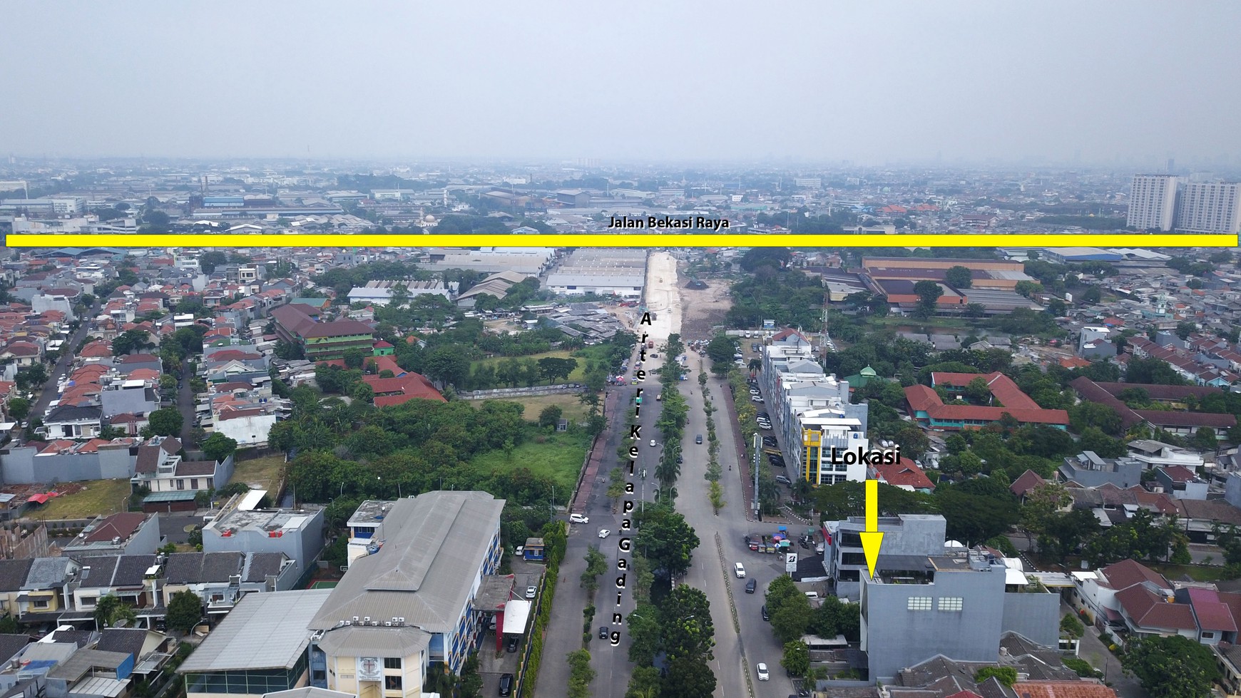 Tanah Arteri Kelapa Gading Luas 360 m2 zona komersial