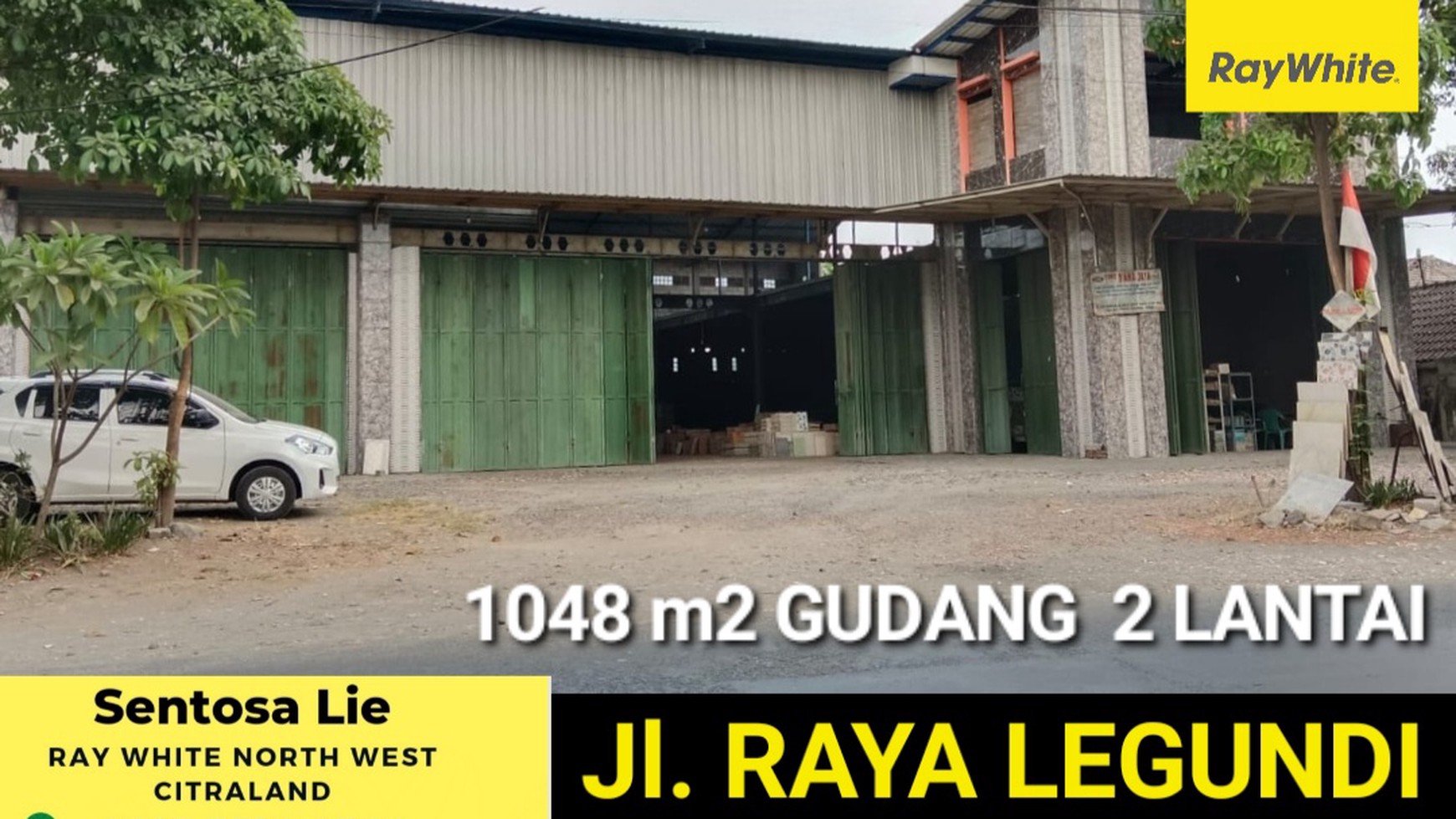 Dijual 1048 m2 Gudang Raya Legundi - Kel.Krikilan - Kec. Driyorejo - Kab.Gresik - Jatim - Strategis Lokasi - Bangunan 2 Lantai - SHM