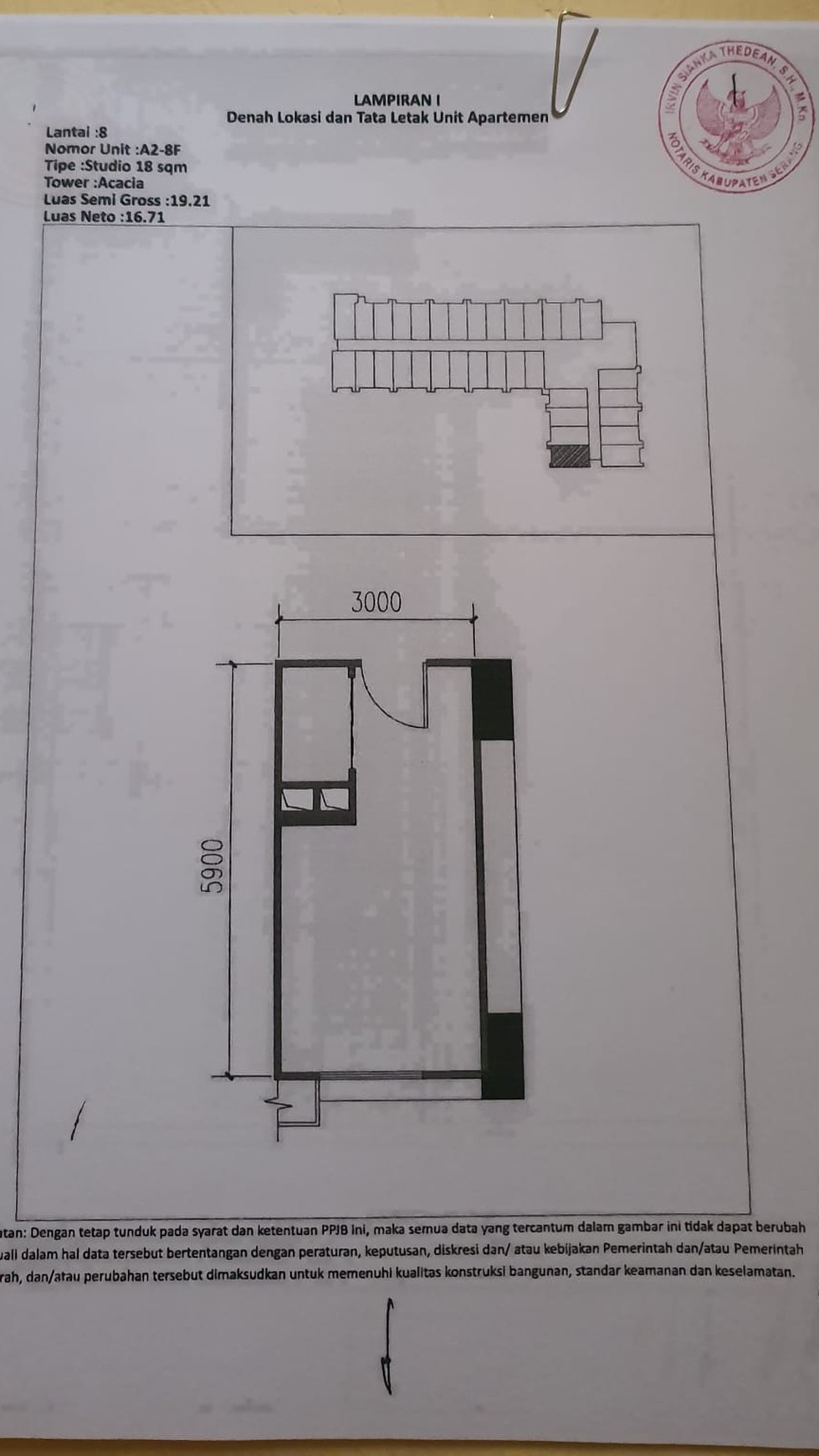 Apartemen Sky House Twr Acacia - Alam Sutera  JUAL CEPAT