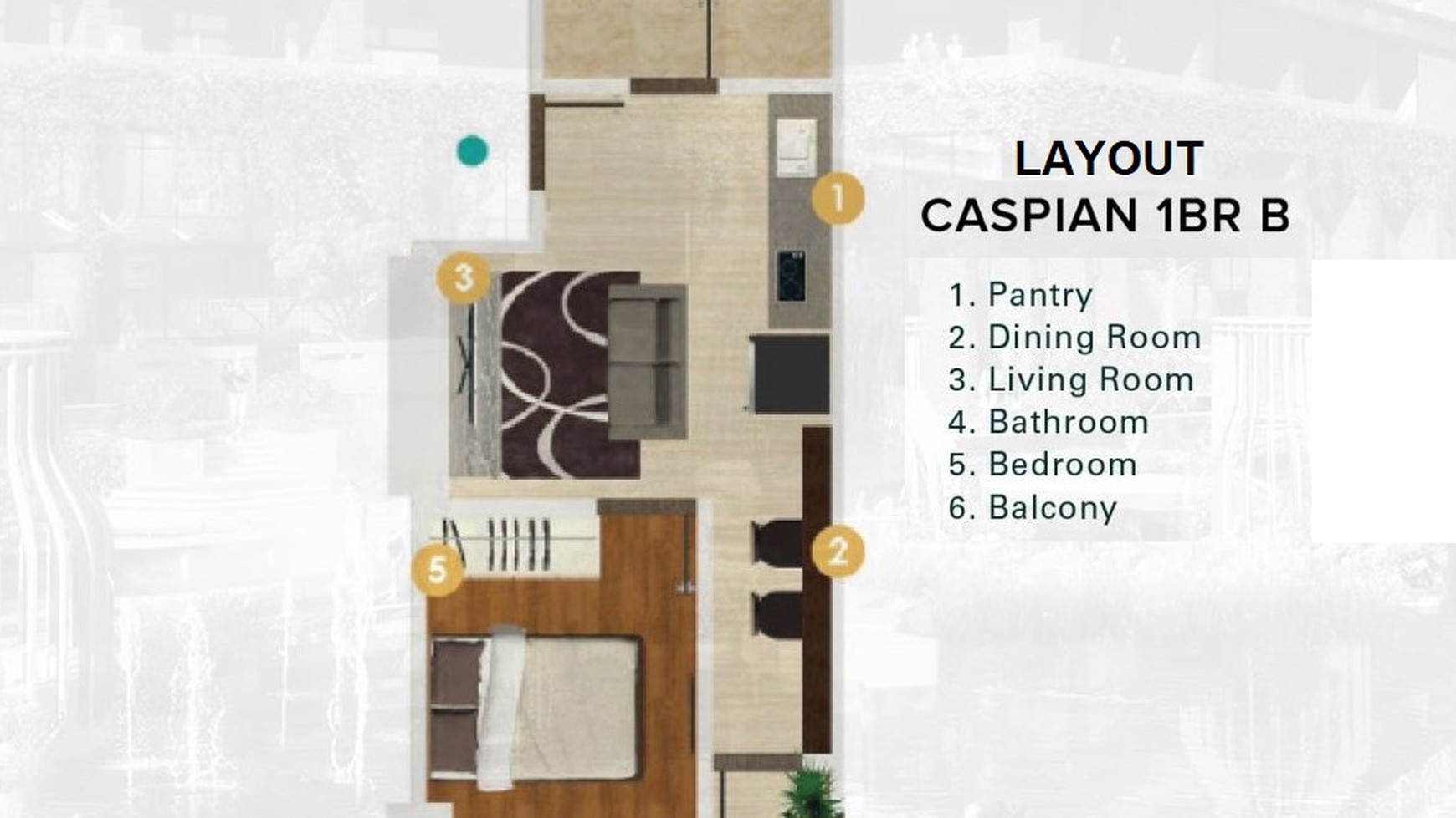 Disewakan Unit One Bedroom Apartemen Grand Sungkono Lagoon Dekat Tol Satelit dan Lave Mall Surabaya