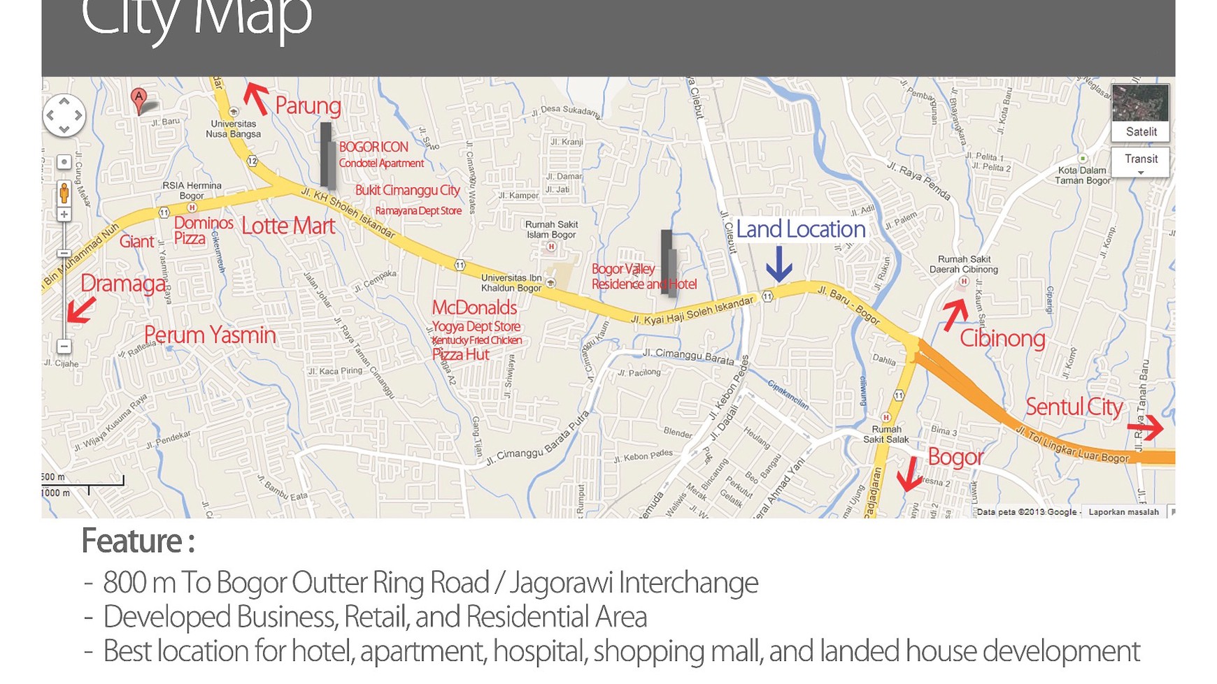 Dijual Tanah Komersial Luas Pinggir Jalan Raya Di Bogor 