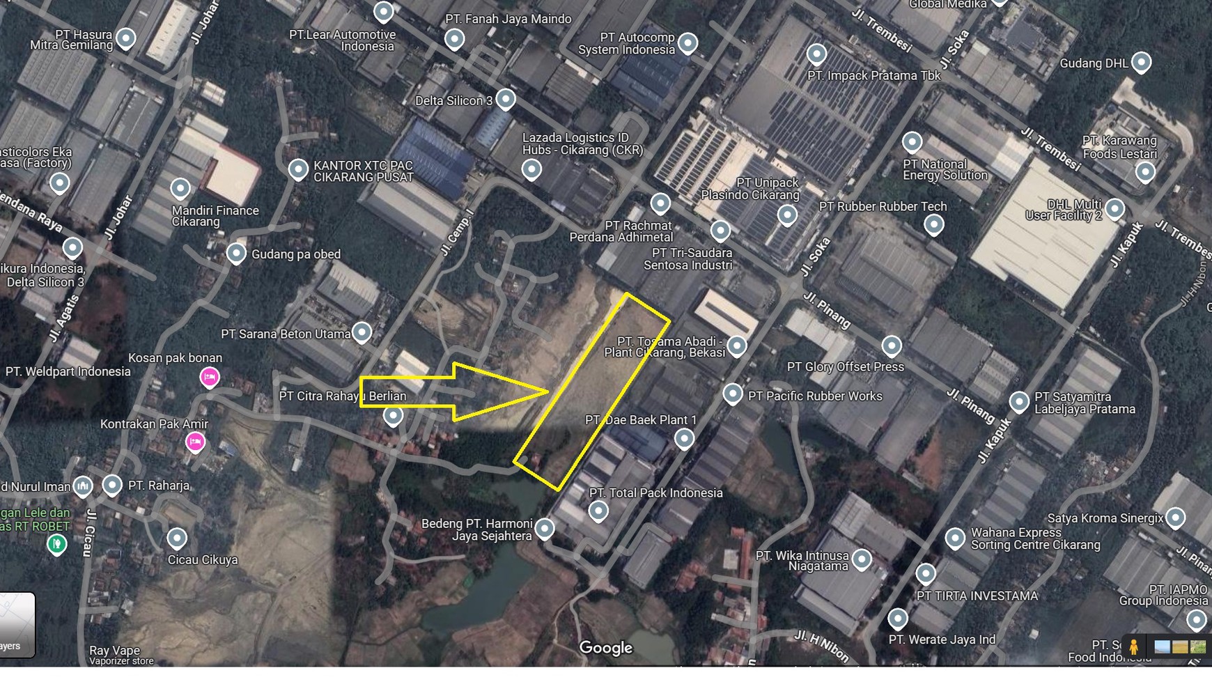 Kavling Industri Delta Silicon 3 Luas 2,35 Ha, Cikarang