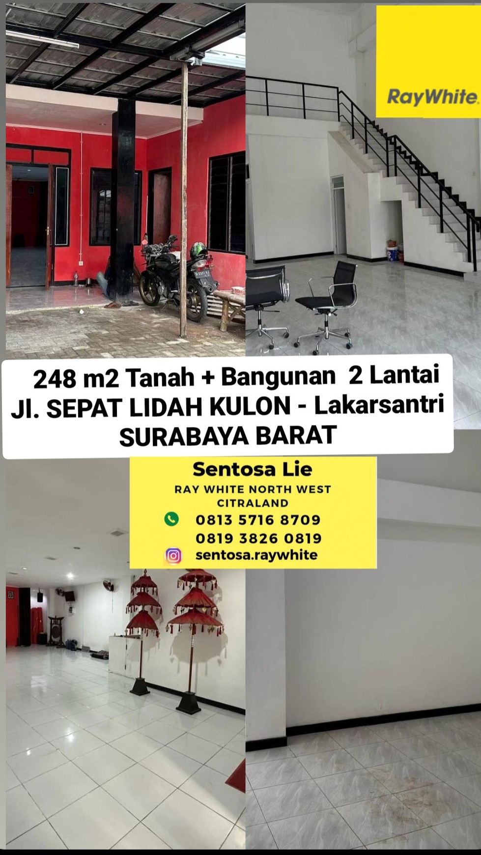 Dijual 248 m2 Tanah Bangunan Jl. Sepat Lidah Kulon Lakarsantri Surabaya Barat - Modern 2 Lantai