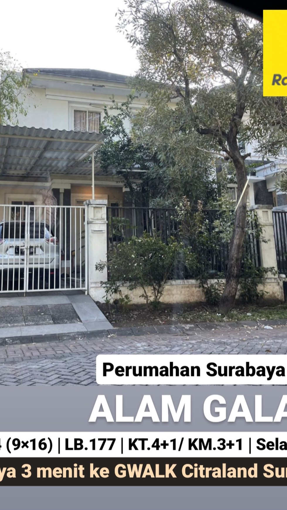 MURAH LUAS  Rumah Alam Galaxy - 3 menit dari G-Walk Citraland Surabaya Barat 