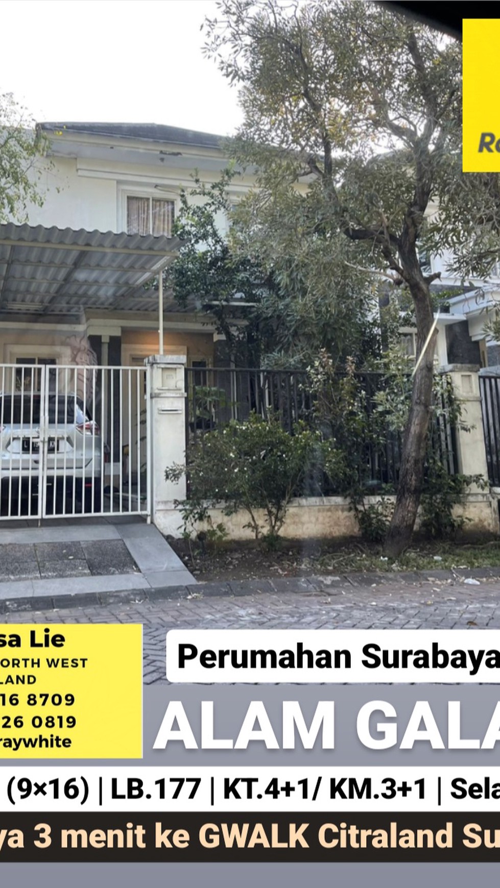 MURAH LUAS  Rumah Alam Galaxy - 3 menit dari G-Walk Citraland Surabaya Barat 