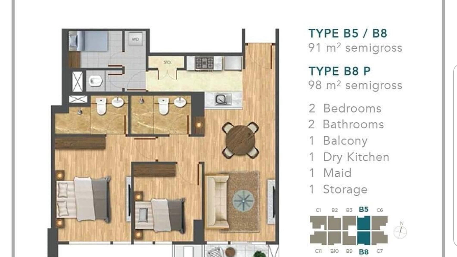 Dijual Apartemen Full Furnish  di Holland Village 1, Jakarta Pusat