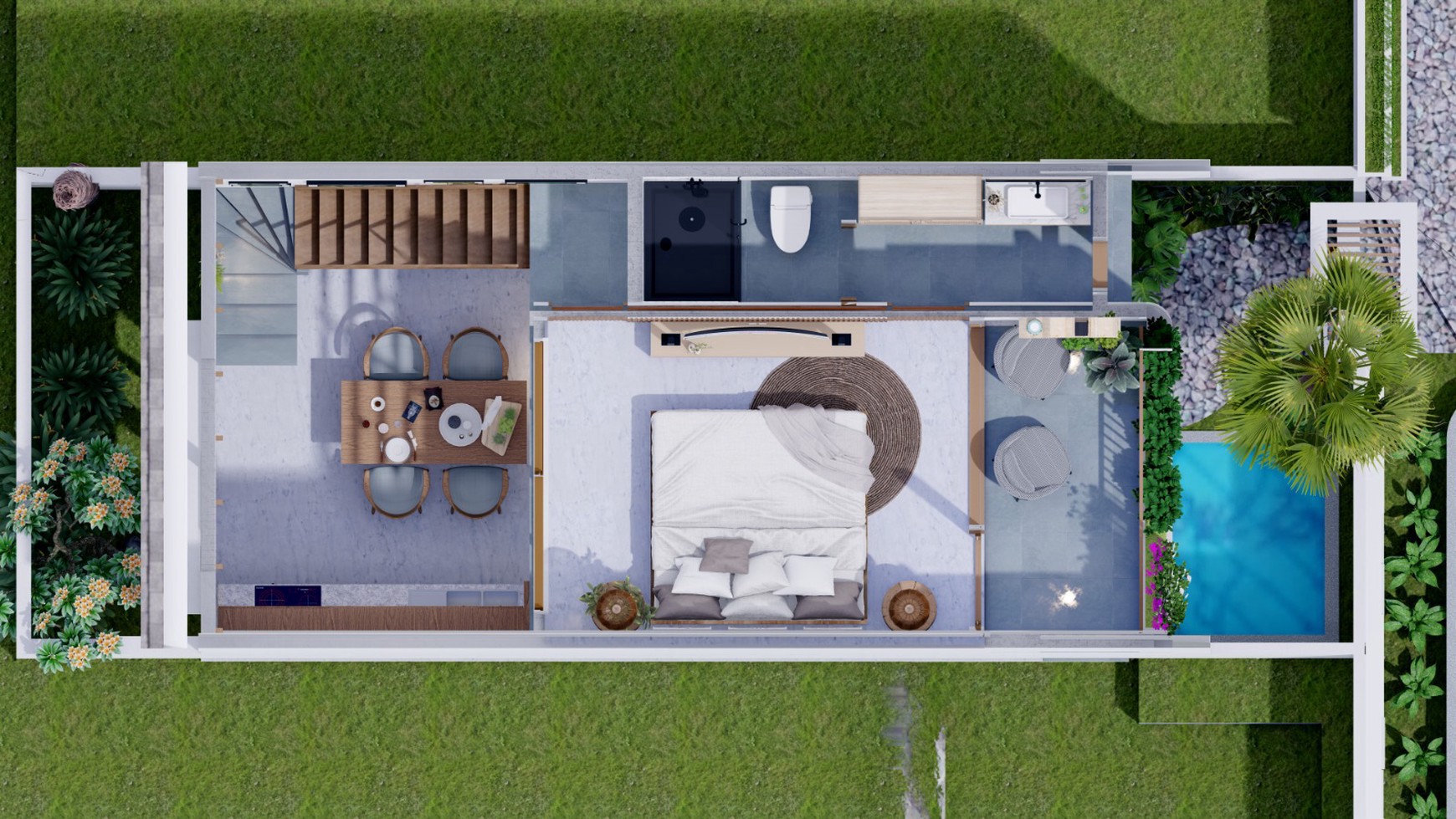 0ne bedroom apartment with modern style