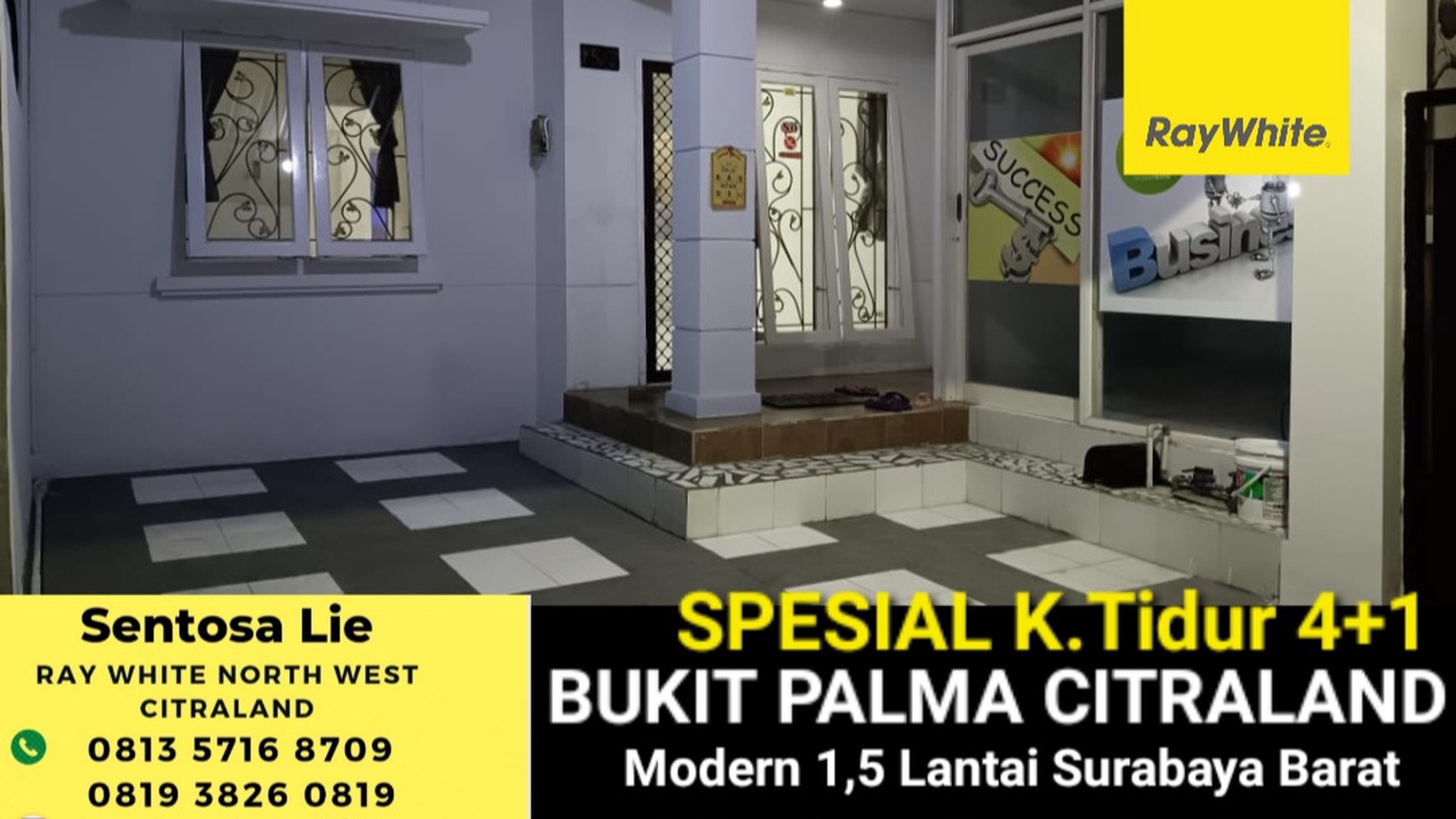 SPESIAL 4+1 Kamar Tidur - Rumah Bukit Palma Citraland Surabaya Barat - BARU renov plus BONUS, AC, WaterHeater, CCTV 