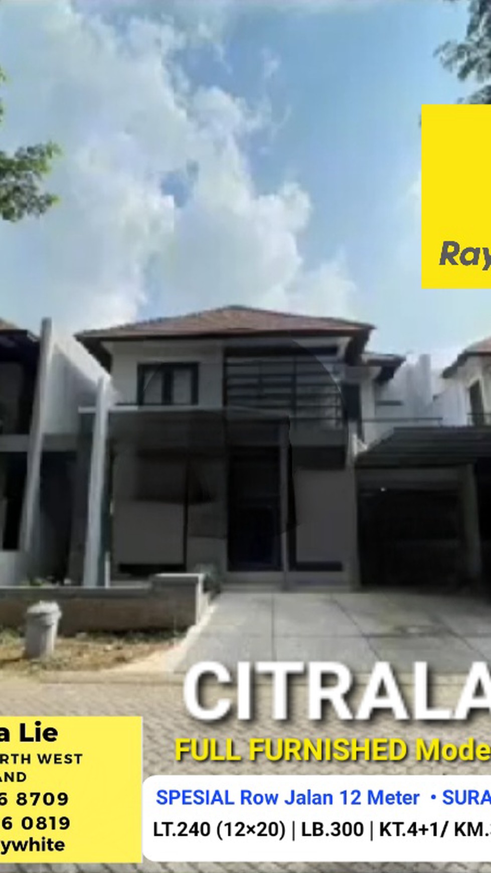 TerMURAH LUAS Rumah Waterfront Citraland Surabaya Barat FULL FURNISHED SPESIAL Row Jalan 12 meter Dekat Universitas Ciputra 