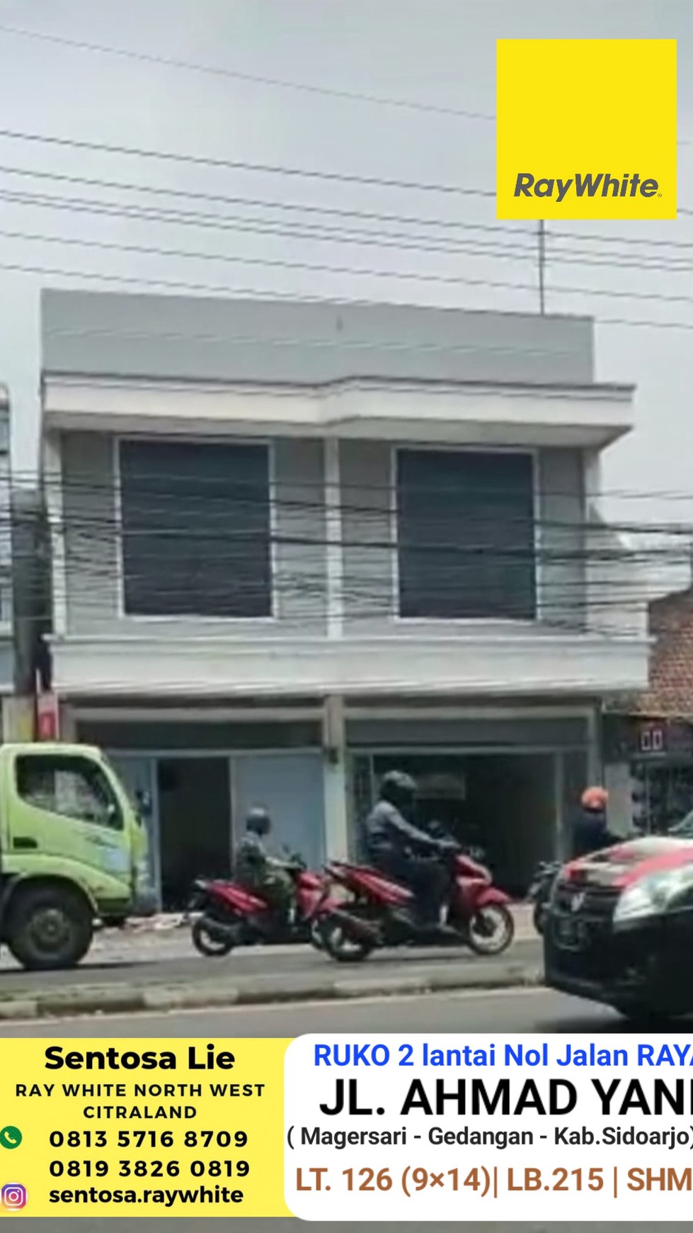 Dijual Ruko Jl. Achmad Yani - Magersari - Kab.Gedangan - Sidoarjo - Nol Jalan Raya Komersial Area