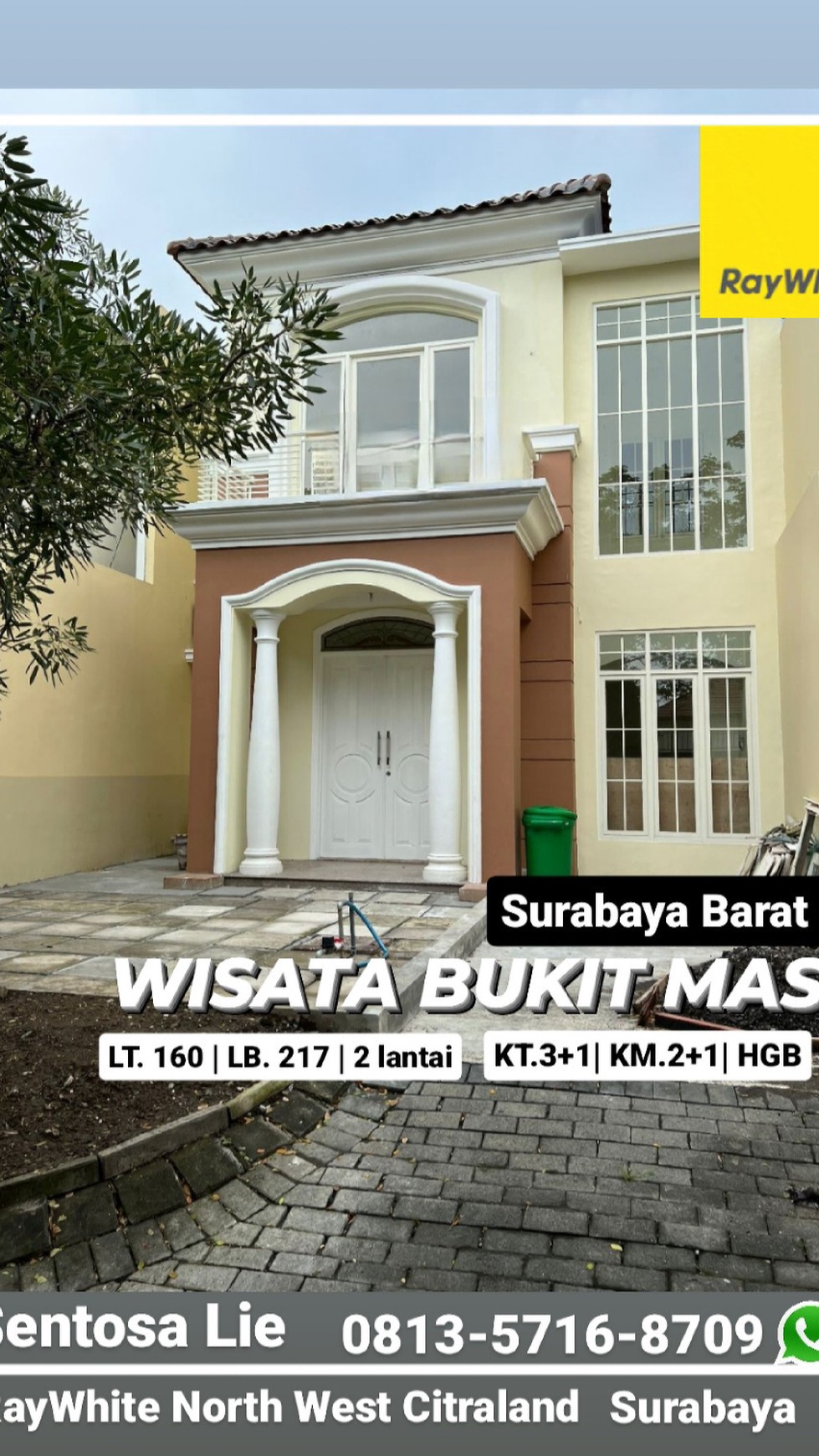 MURAH Rp.13 jt-an/m2 Rumah Wisata Bukit Mas Surabaya Barat - BARU Renov Cantik BONUS 4 unit AC 