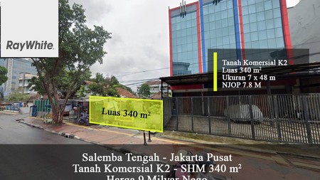 FOR SALE Tanah Komersial Murah Mendekati NJOP Salemba Tengah Jakarta Pusat