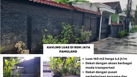 Dijual kavling hook lokasi strategis dan berkembang di Reni Jaya Pamulang