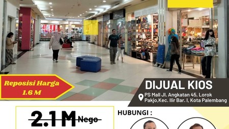 Dijual Kios di dalam Mall Kota Palembang