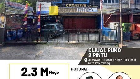 Dijual Cepat 2 Unit Ruko di Jl Mayor Ruslan Kota Palembang