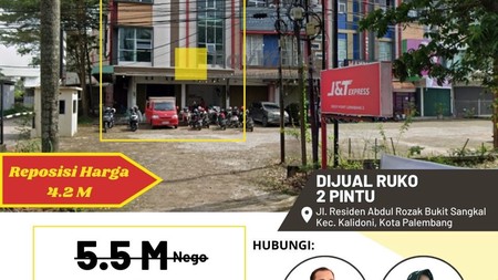 Dijual Cepat 2 Unit Ruko di Jl Residen Abdul Rozak Palembang