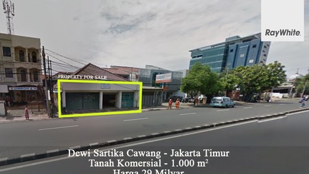 FOR SALE Tanah Komersil / Hotel Murah Dewi Sartika Raya Cawang Jakarta Timur