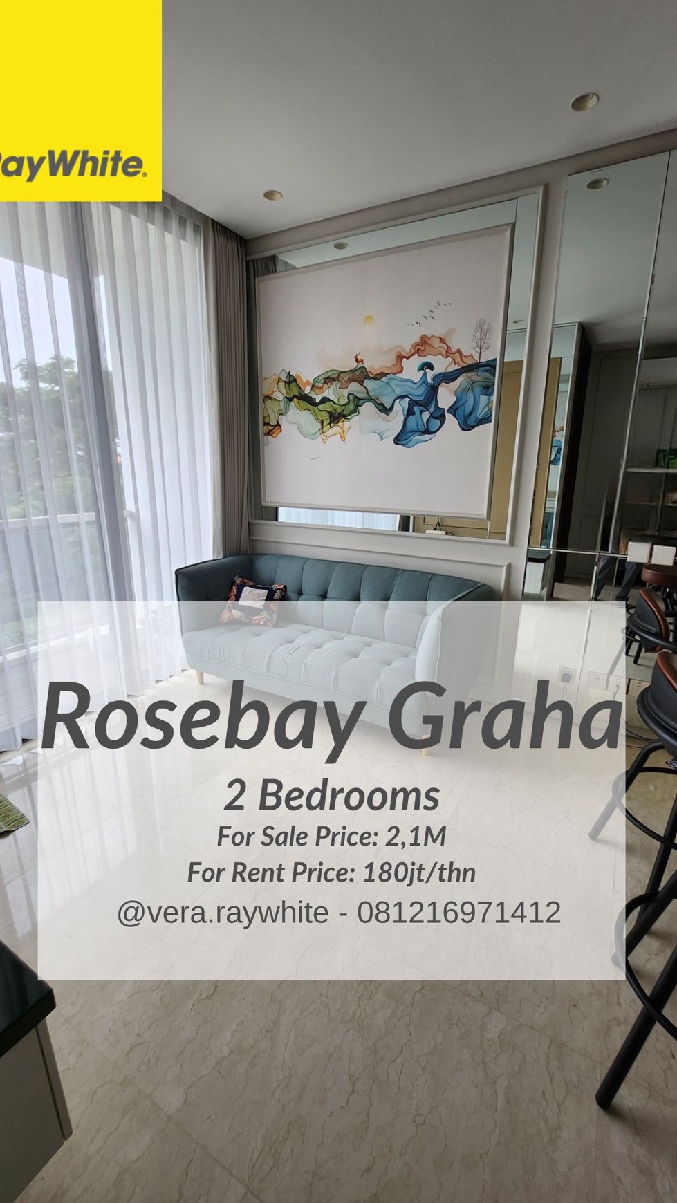 dijual apartemen graha famili rosebay 2BR full furnished