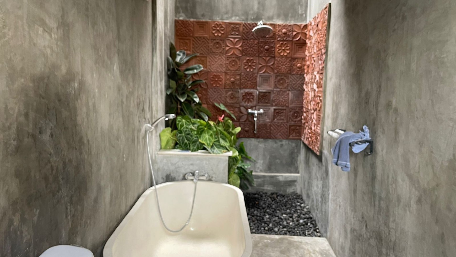 Comfortable house surrounded by rice fields