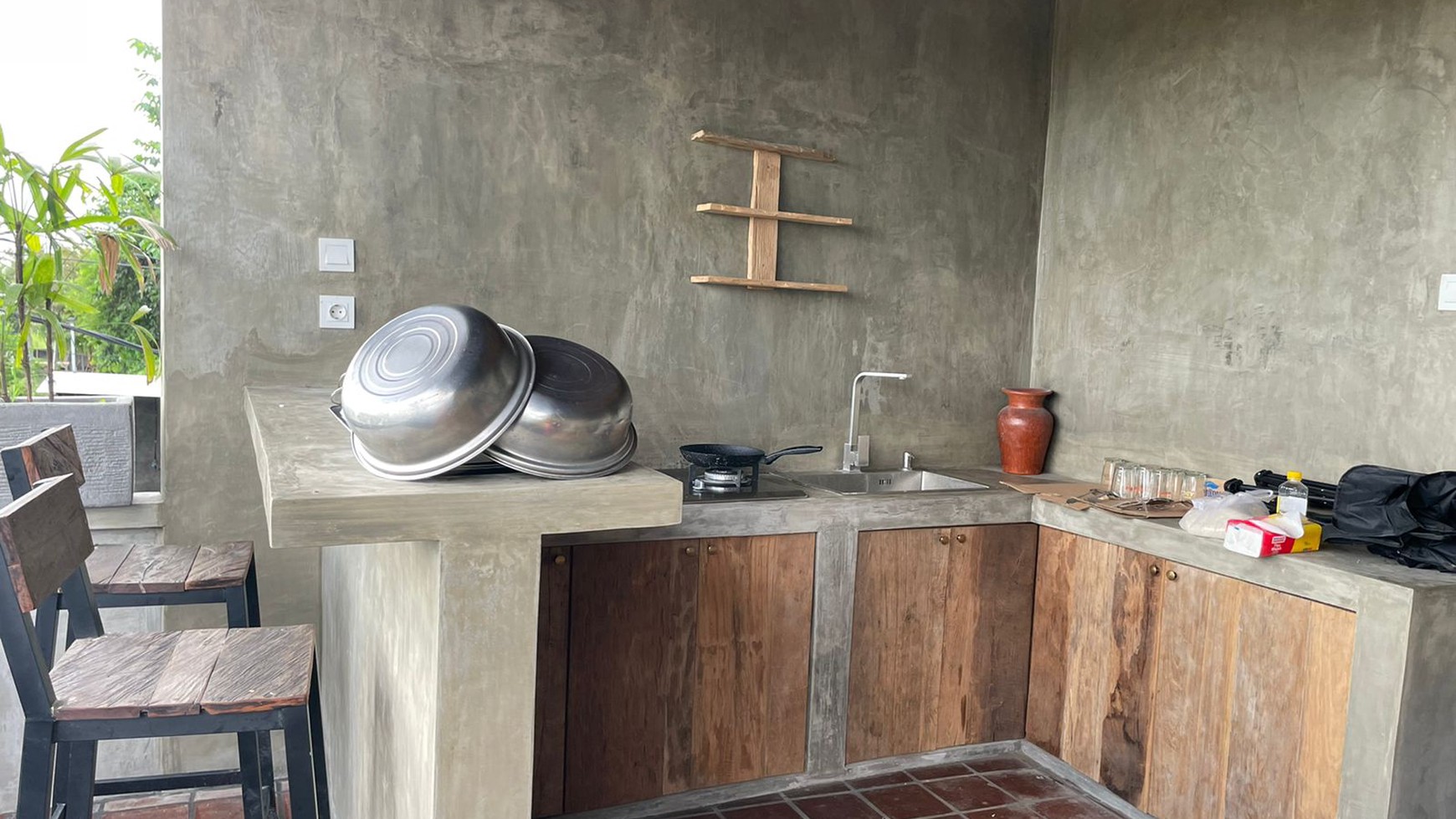 Comfortable house surrounded by rice fields