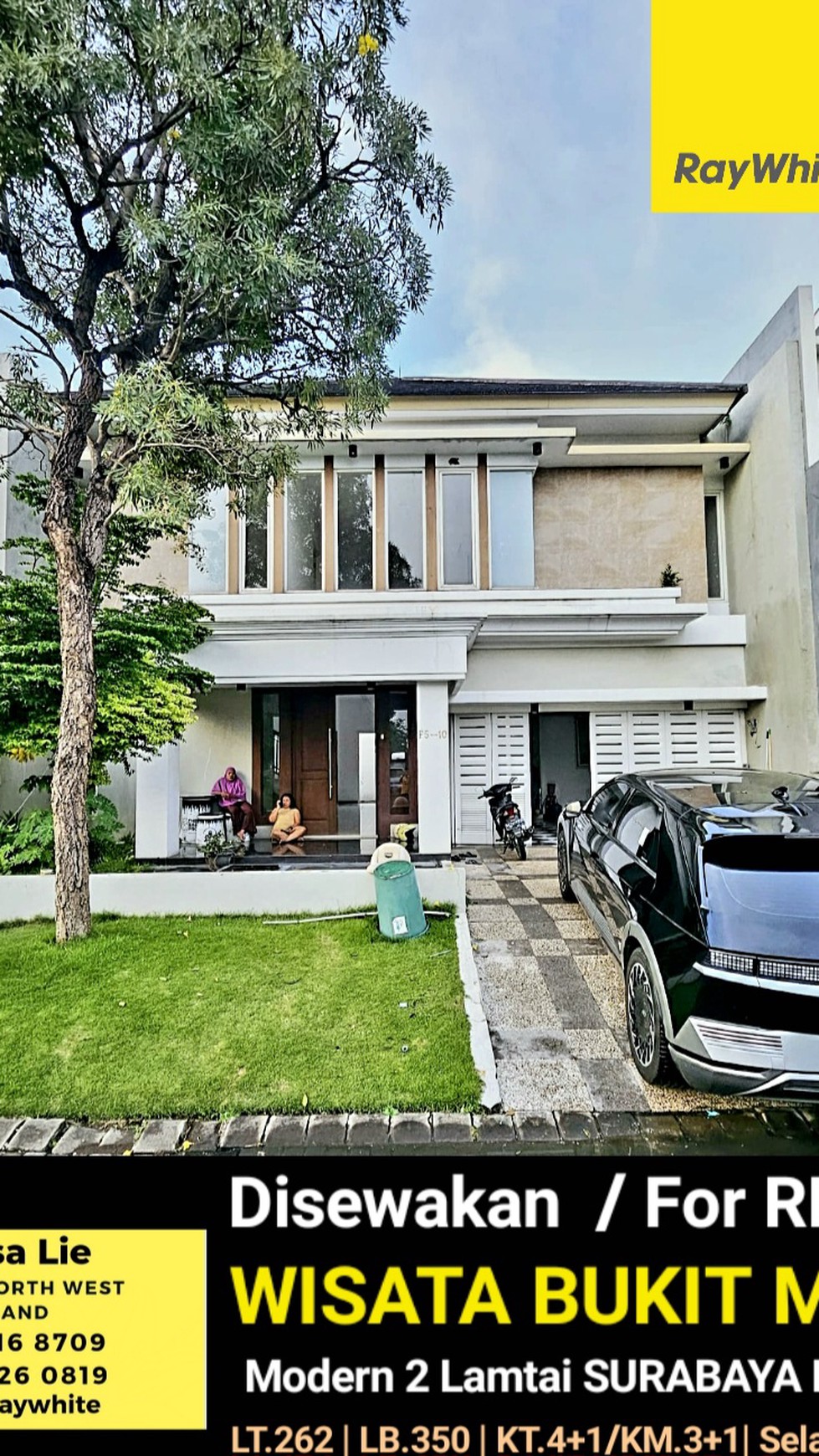 Disewakan Rumah Wisata Bukit Mas 2 Surabaya Barat SPESIAL 4+1 Kamar Tidur PLUS Garasi Carport 4 Mobil Dekat Paluwon Mall, PTC, Sekolah Surabaya Grammar School