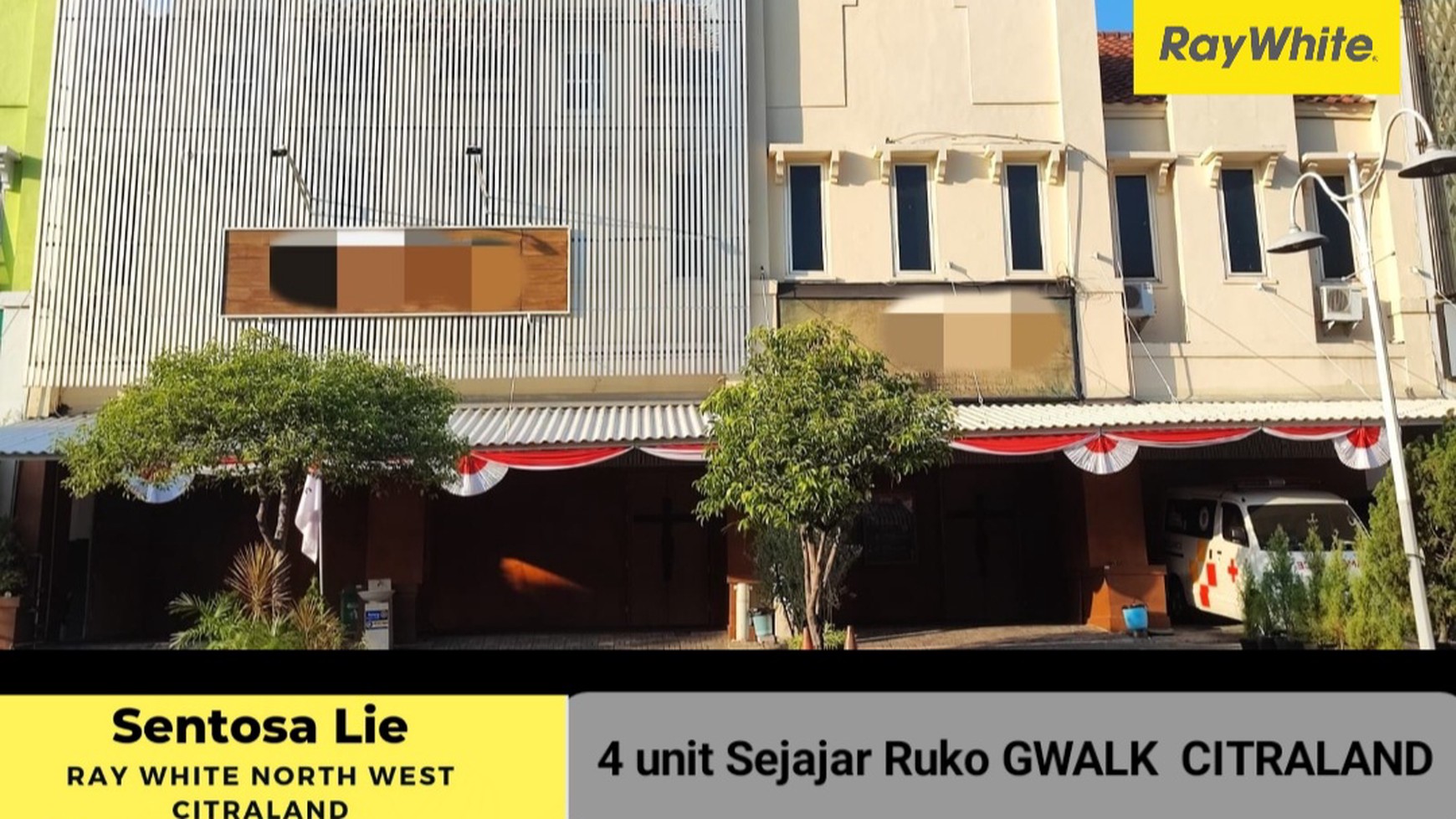 Dijual 4 jejer Ruko GWalk - Sentra Taman Gapura Citraland Sby KOMERSIAL area  SPESIAL Lebar 20 meter Plus Parkiran Mobil Luas 