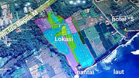 Tanah Komersil 5Ha tepi Pantai Bali, Gianyar