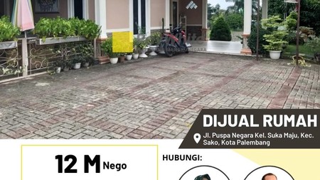 Dijual Cepat Rumah di Kel Sukamaju Palembang