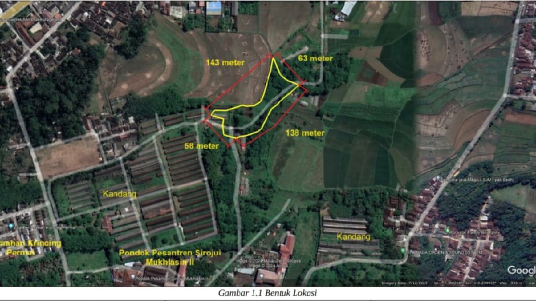 Tanah Kebun di Desa Krincing, Magelang cocok untuk perkebunan