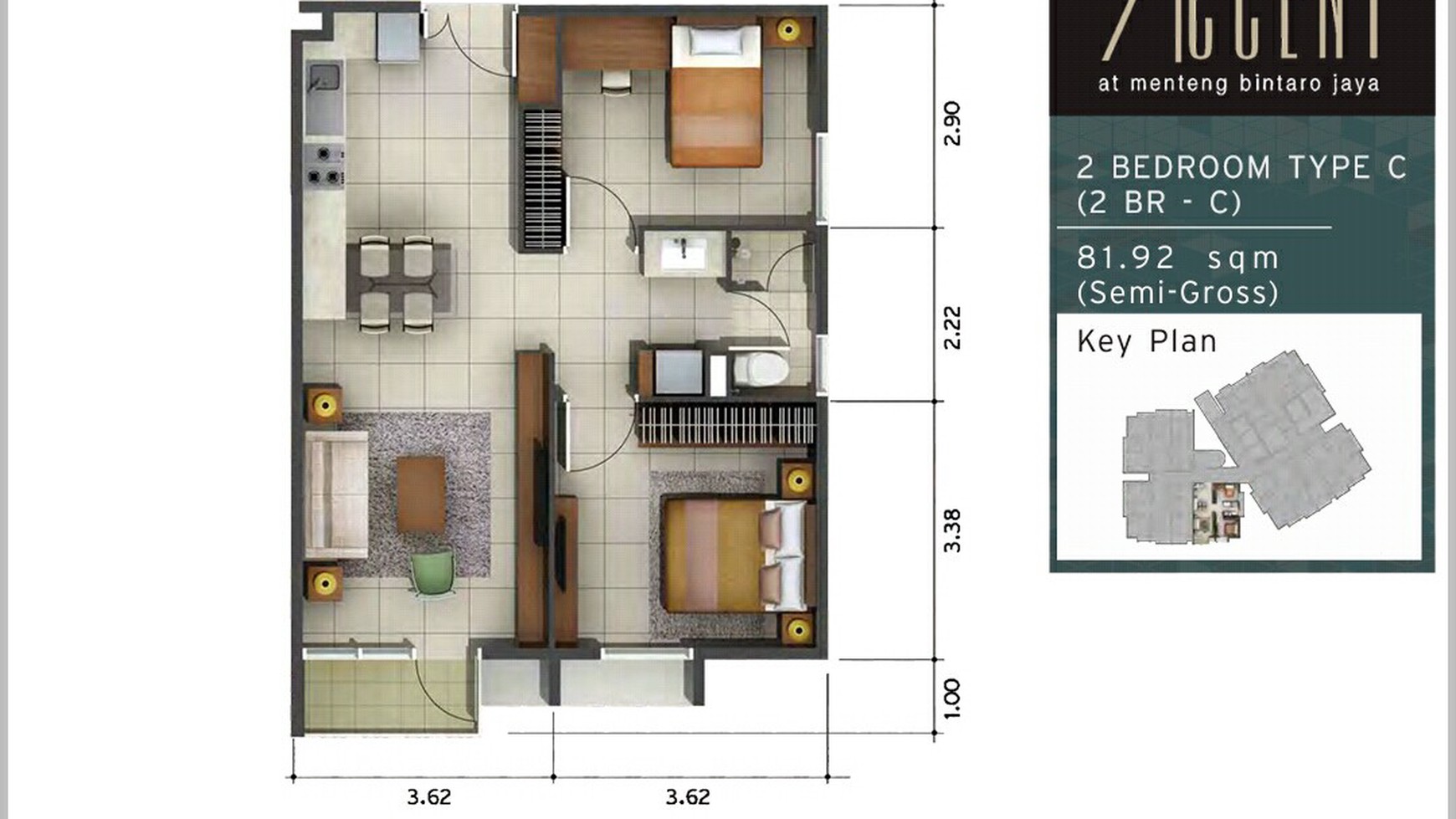 Apartemen Premium di Bintaro Jaya dan Siap Huni @Apartemen Accent