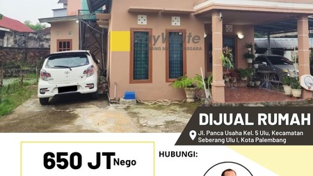 Dijual cepat Rumah di SU 1 Kota Palembang