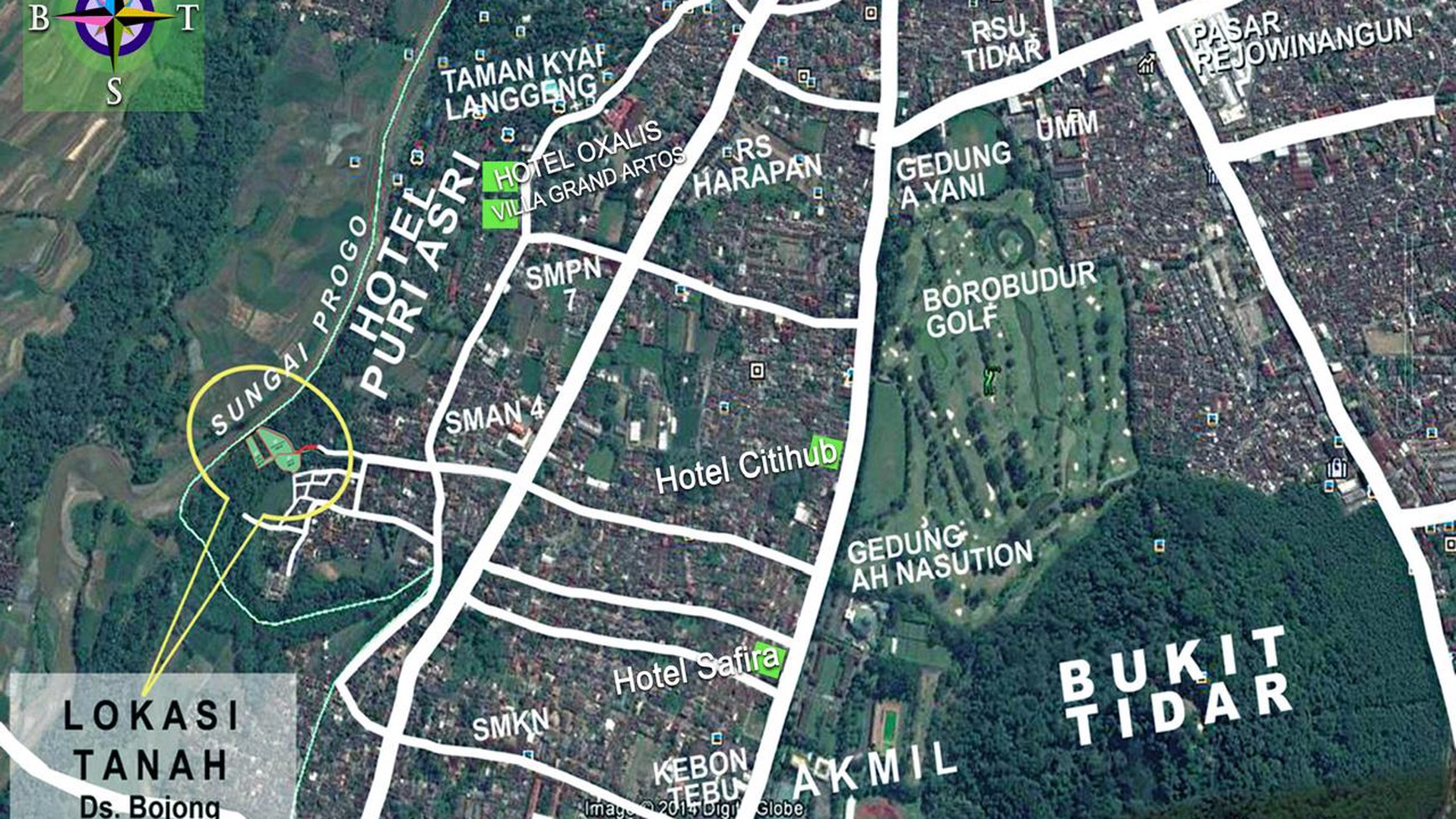 Tanah Luas 2788 Meter Persegi Lokasi Dekat Hotel Puri Asri Magelang 