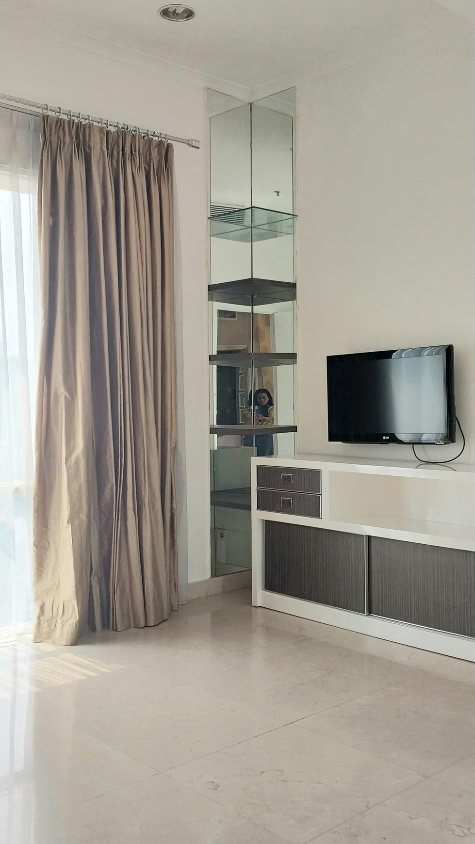 a spacious and comfortable apartment unit at Residence Senayan, located in a strategic location