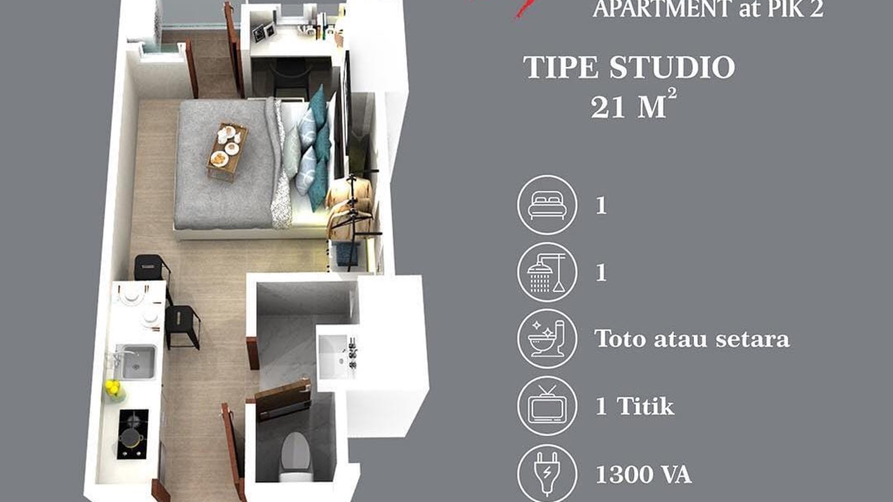 Dijual Apartemen Tokyo Riverside Tower Akibahara, Pik2