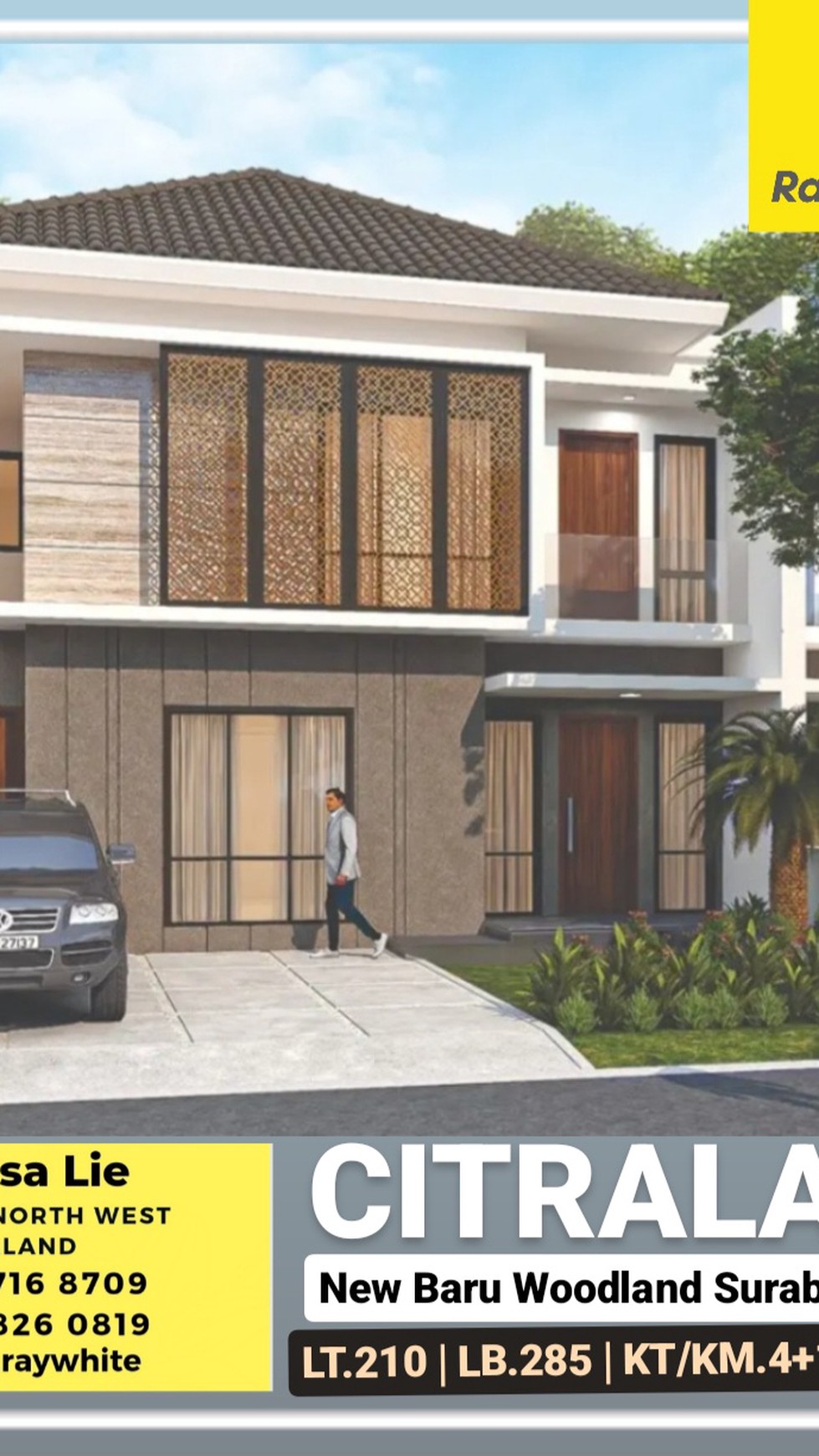 Rumah Dijual Woodland Citraland Sby Baru Modern Minimalis Terbaru Dekat Universitas Ciputra, Fresh Market Pasar Modern Citraland, Gwalk Citraland 