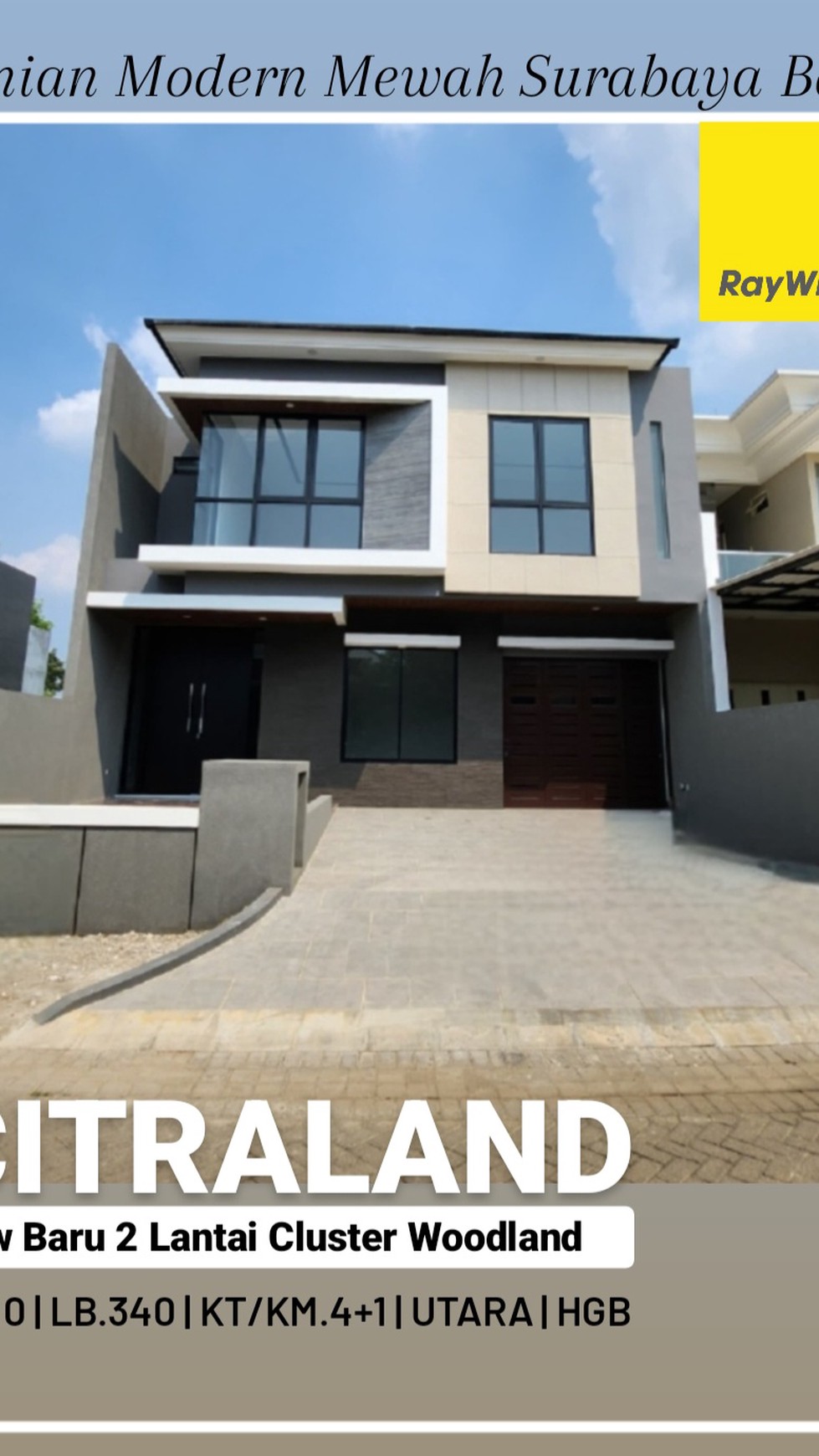 Rumah Dijual Woodland Citraland Sby Baru Modern Minimalis Terbaru Dekat Universitas Ciputra, Fresh Market Pasar Modern Citraland, Gwalk Citraland 