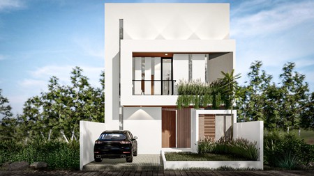 For Sale Leasehold - Brand new  3 bedrooms villa in Canggu with rooftop and rice field view