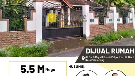 Dijual Cepat Rumah di Komplek Bank Raya Kota Palembnag