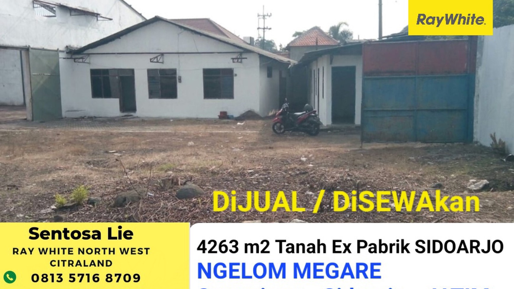 MURAH Rp.3,5 jt/m2 Dijual Ex Pabrik Sidoarjo di Jalan Ngelom Megare - Kec.Taman - Sepanjang - Kab.Sidoarjo JATIM