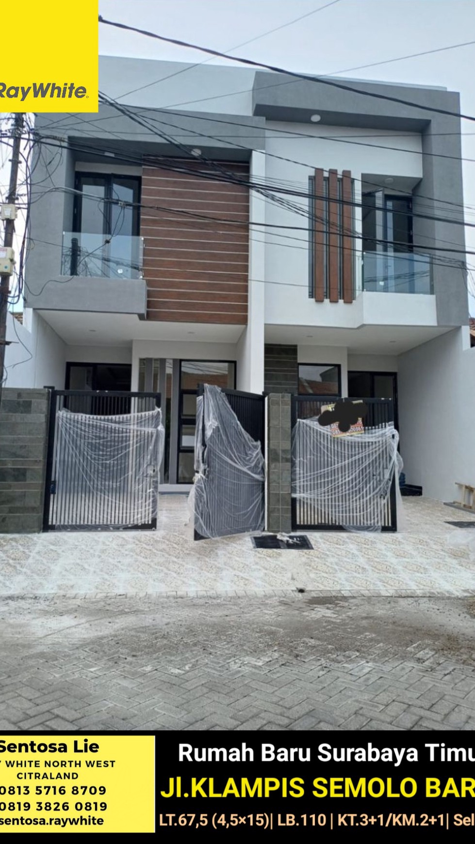 Dijual Rumah Baru Wisma Mukti - Klampis Semolo Barat - Surabaya Timur - New Modern2 Lantai Siap Huni 