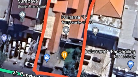 MURAH Rp.15 jt/m2 Dijual 1000 m2 Tanah Surabaya Pusat di Jalan Pandegiling dekat Jl.Kartini , Jl.Diponegoro, Jl.Teuku Umar cocok buat Segala Usaha