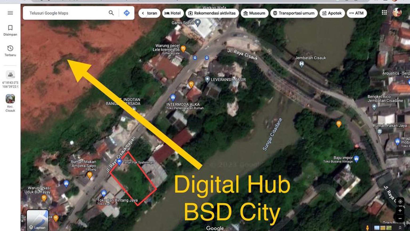 Kavling Siap Bangun Pinggir Jalan Raya @Cisauk