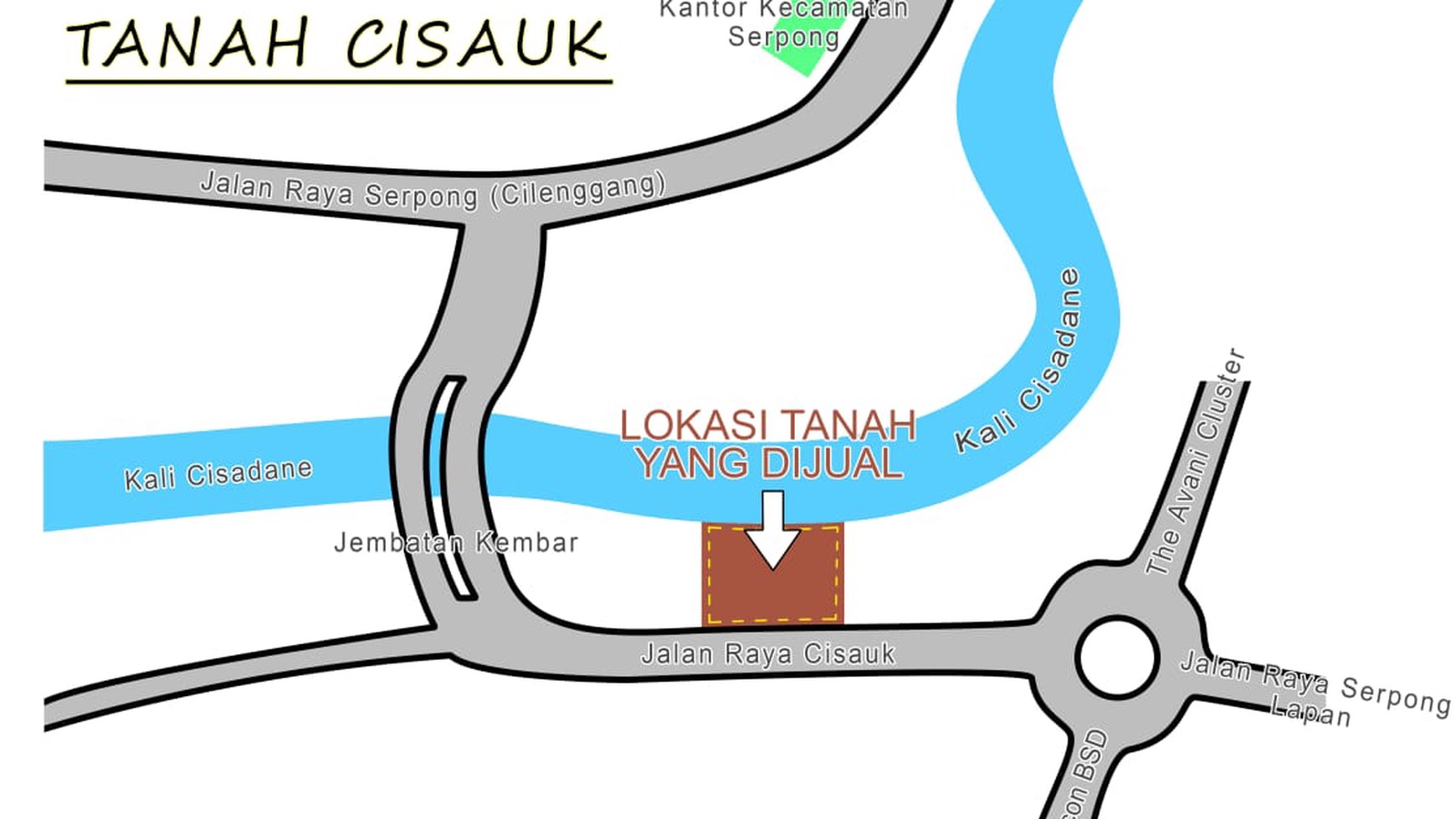 Kavling Siap Bangun Pinggir Jalan Raya @Cisauk