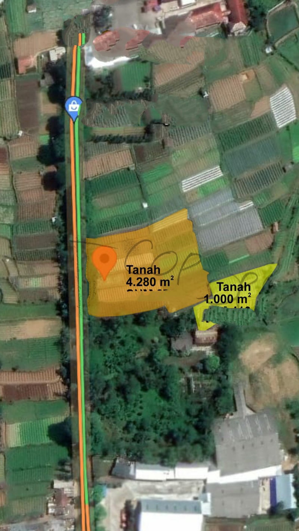 Tanah Dijual di Cianjur, Pinggir Jalan Raya Cipanas