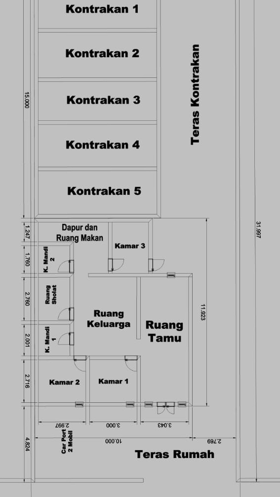 Rumah Hitung Tanah Area Cipete