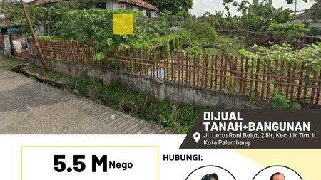 Dijual Cepat Tanah Bonus Bangunan di Palembang