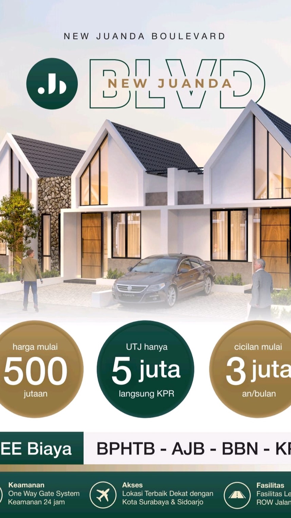 Juanda Boulevard, Rumah Murah, Row Jalan SANGAT luas, 13 M