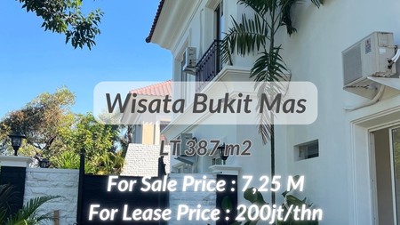 dijual / disewakan rumah baru dengan kolam renang wisata bukit mas