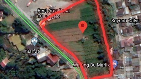 Dijual 4975 m2 Tanah BATU Jatim di Jalan Raya Tulungrejo - Bumiaji - Nol Jalan cocok buat Segala Usaha