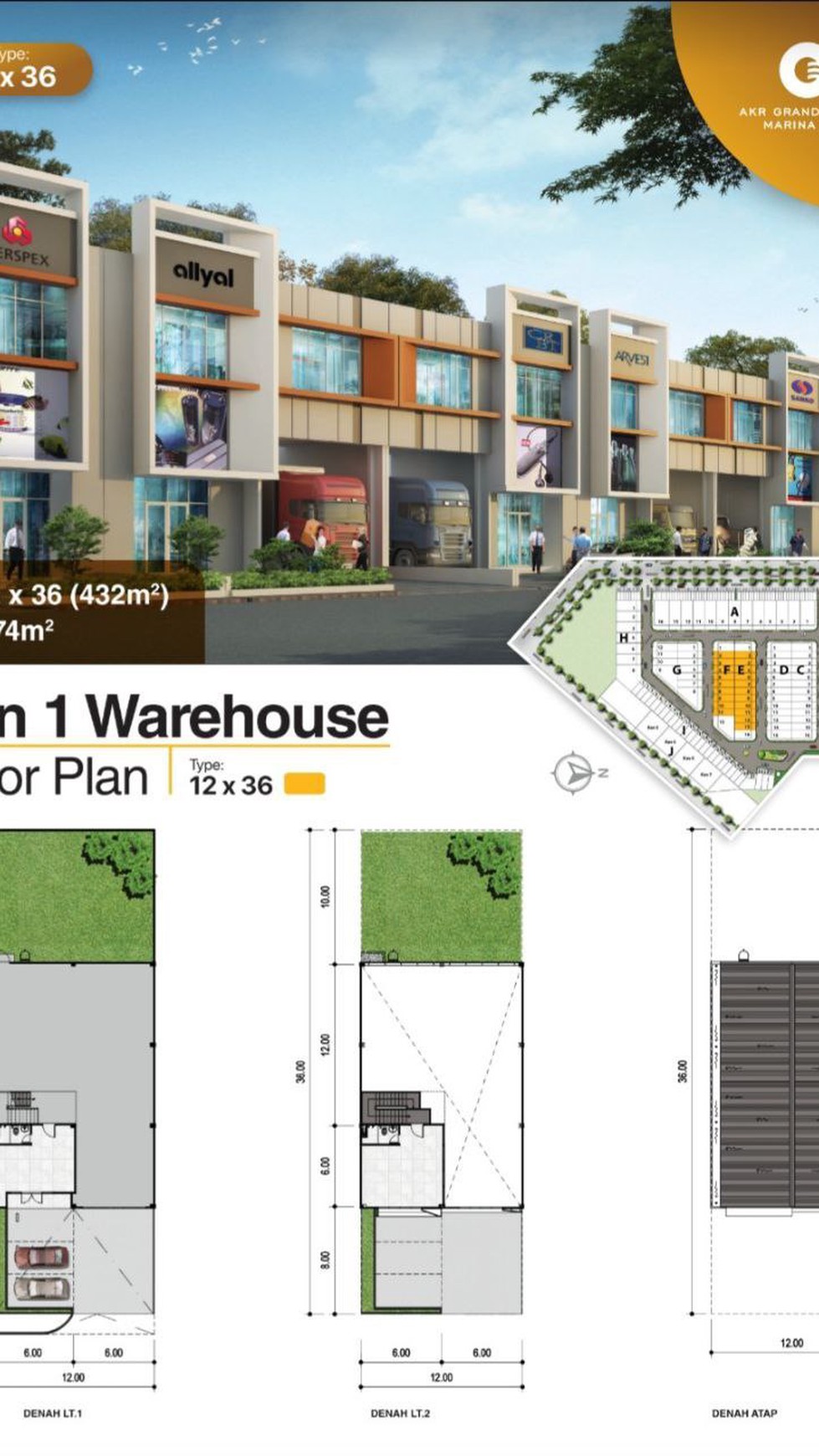 Jual / Sewa Gudang Eastgate Logistik Park + KANTOR 2 lantai - Strategis Lokasi di Dalam Pelabuhan Internasional JIPE